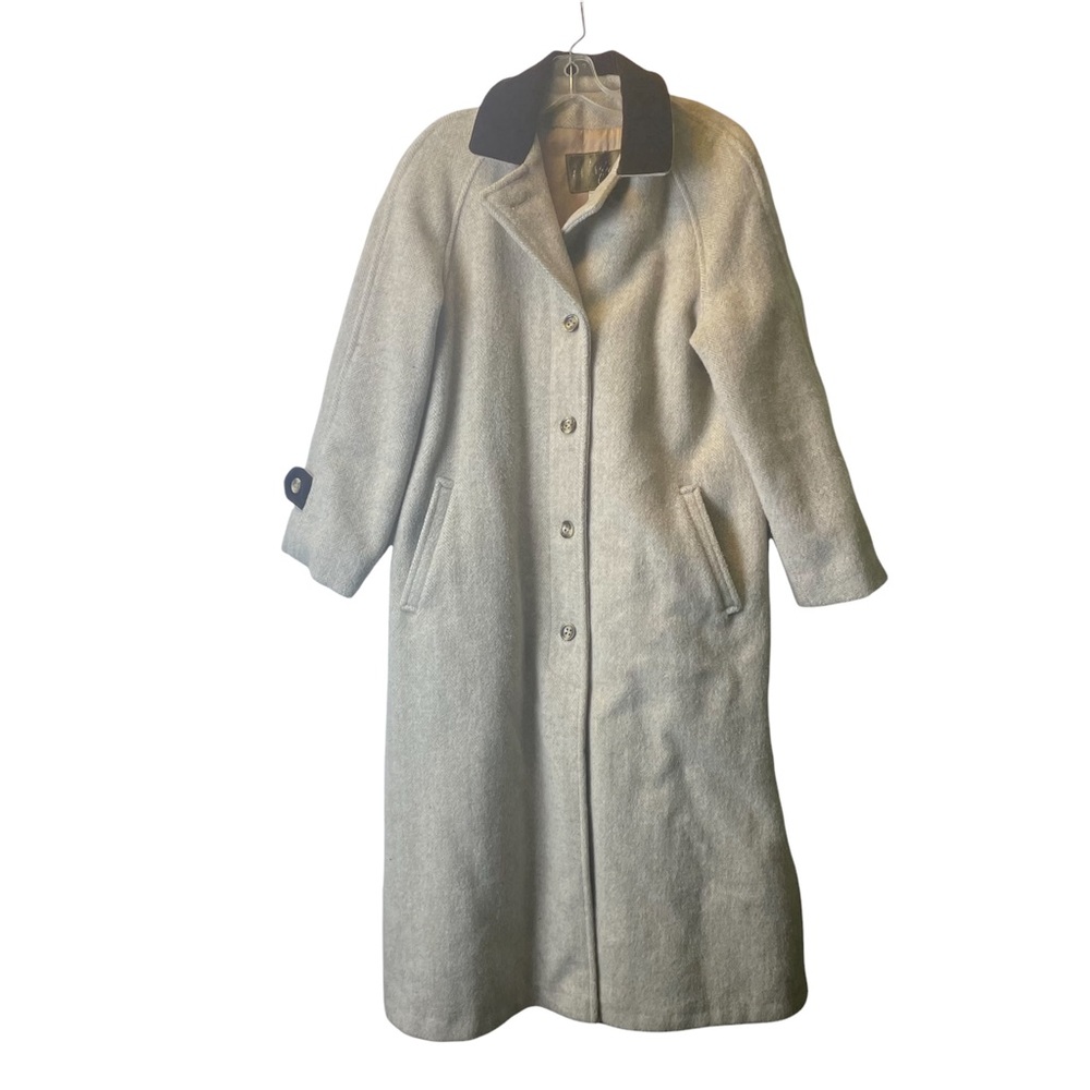 WESTFEILD wool trench coat size 12 made in Canada tan and brown button up